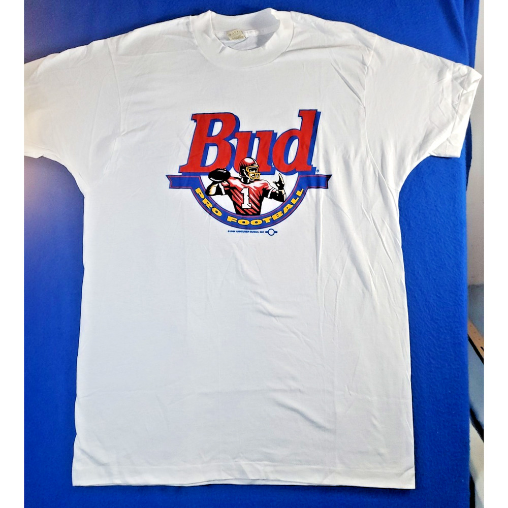 Vintage 1994 Bud Pro Football T-Shirt Men’s XL Anheuser-Busch Budweiser New
